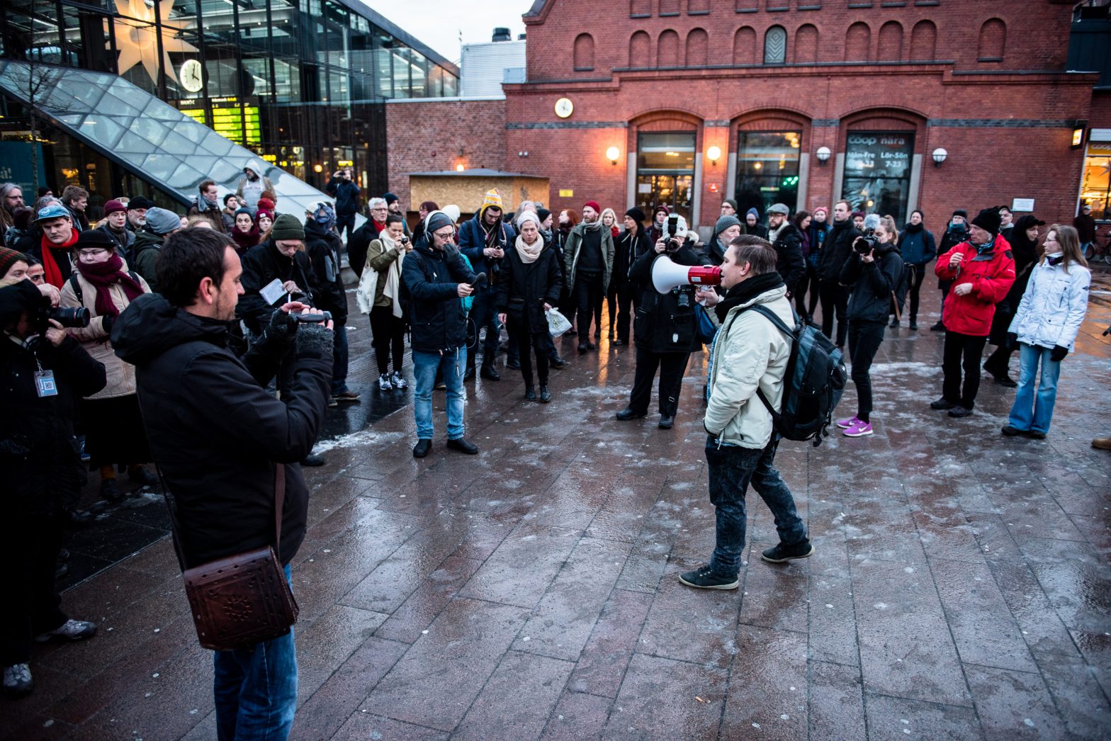 Demonstration mot ID-kontroller på Kastrup, 2016-01-09