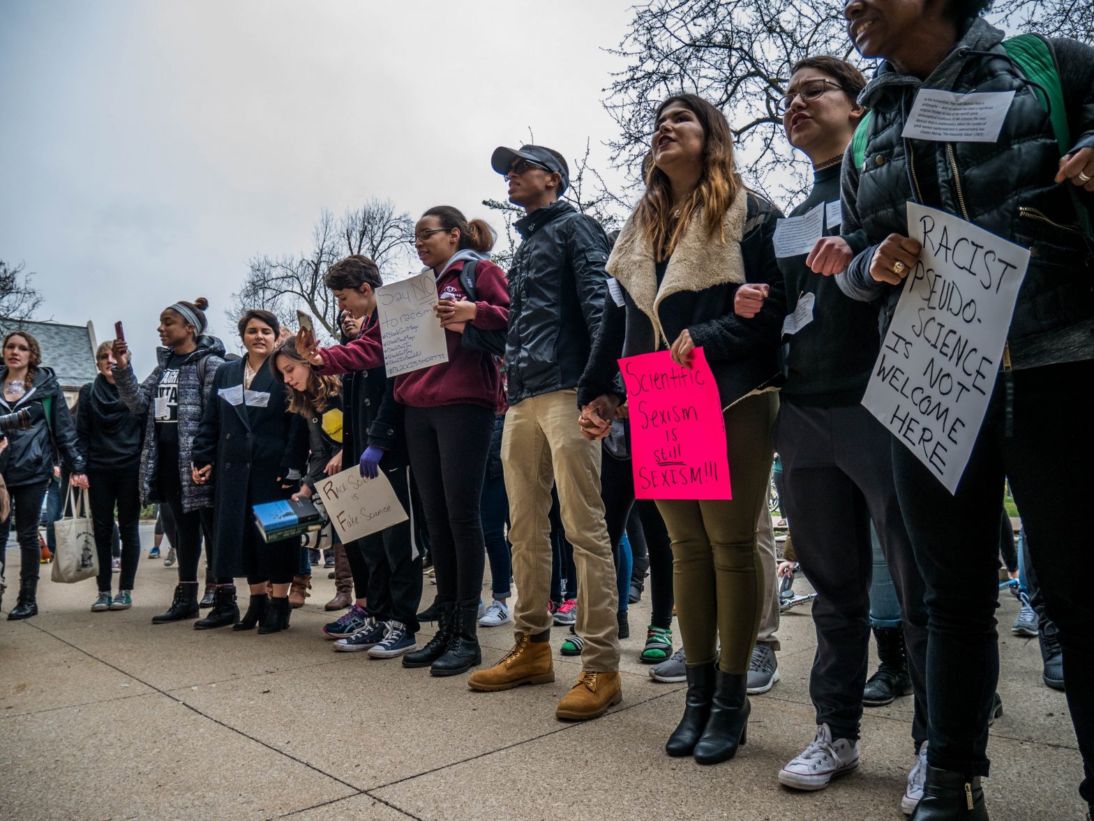 Protest mot Charles Murray, Notre Dame, Indiana, USA